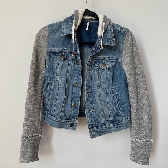 Free People Jackets & Blazers - Free People Denim Multimedia Jacket Size XS